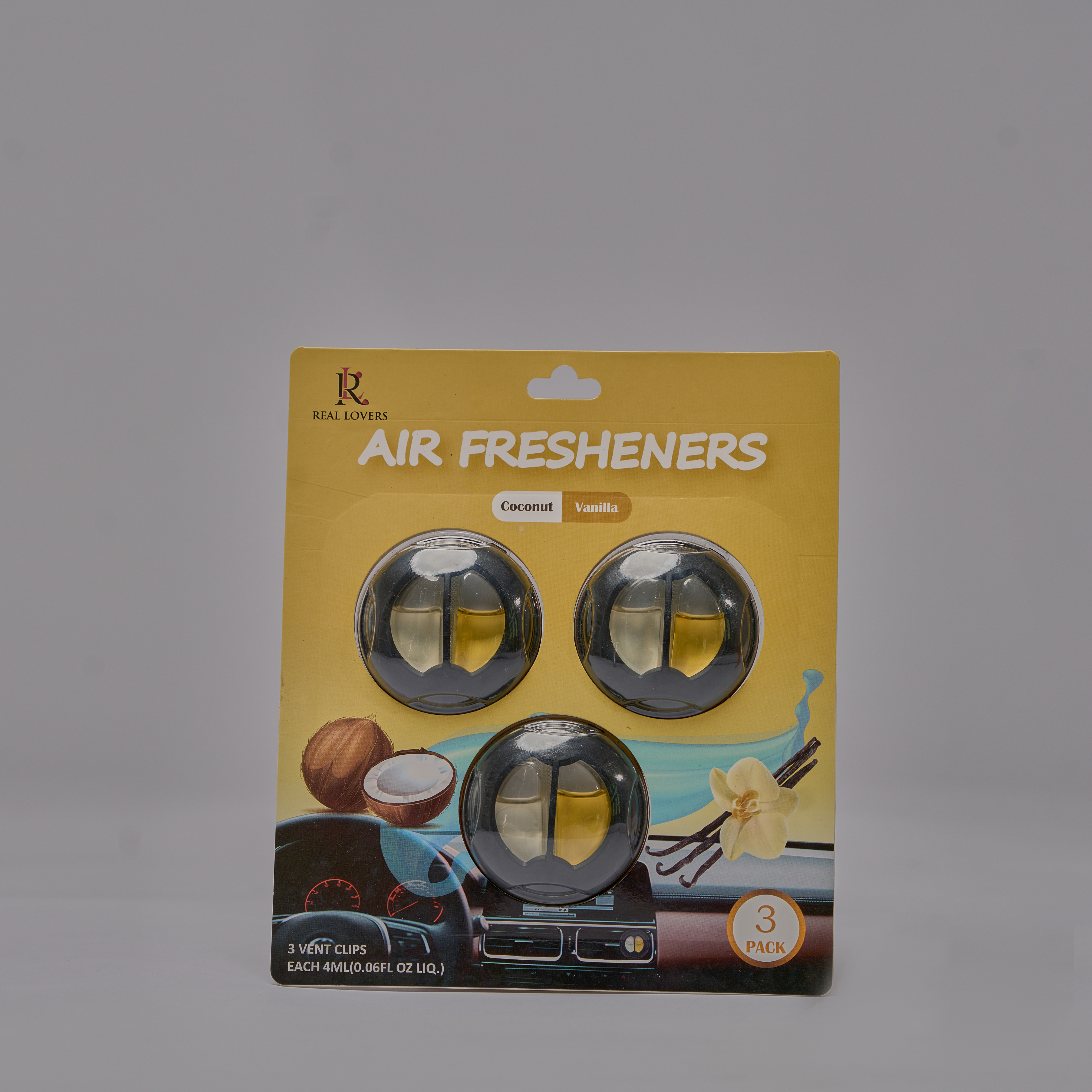 Car Air Freshners Real Lovers, 3 Vent Clips Air Freshener for Car