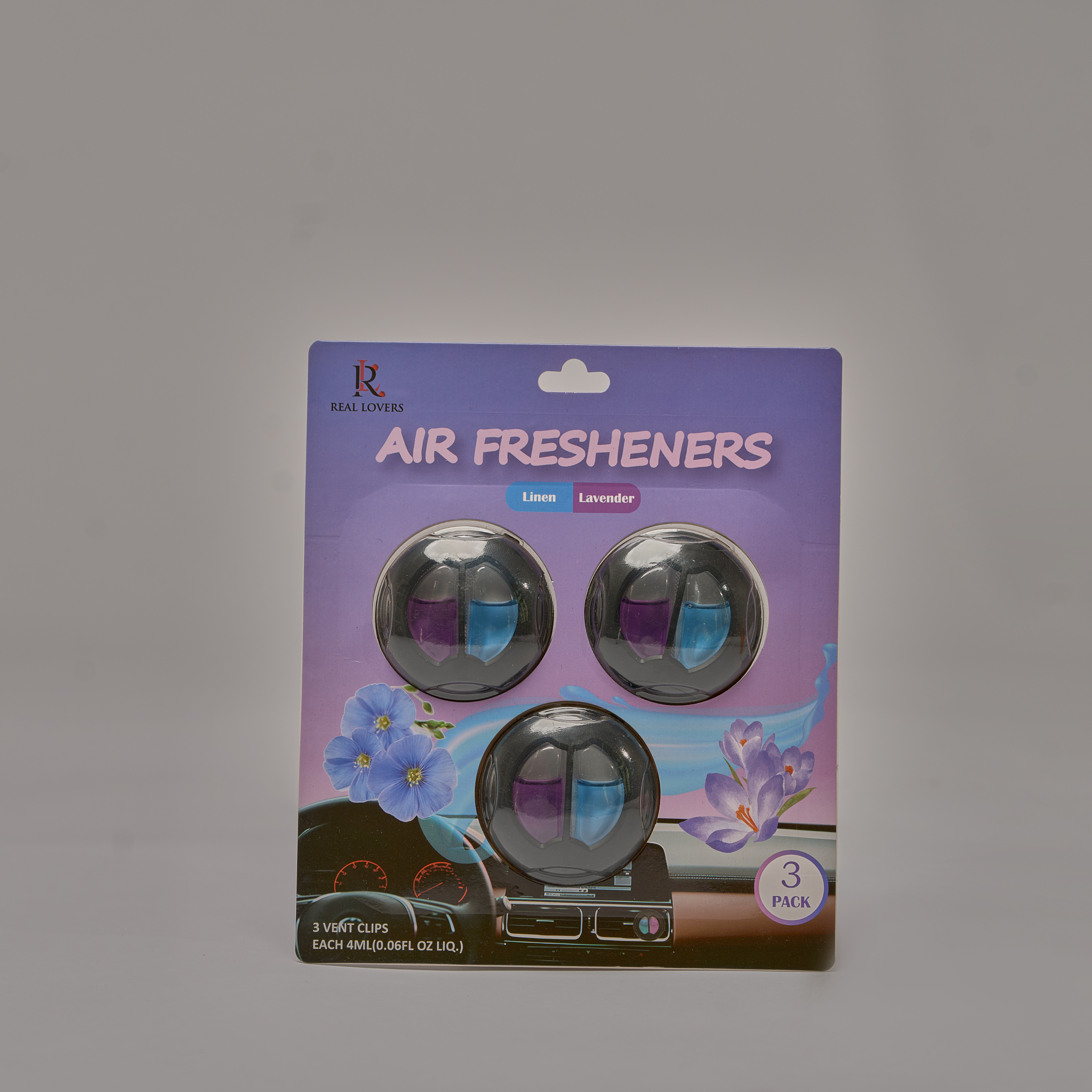Car Air Freshners Real Lovers, 3 Vent Clips Air Freshener for Car