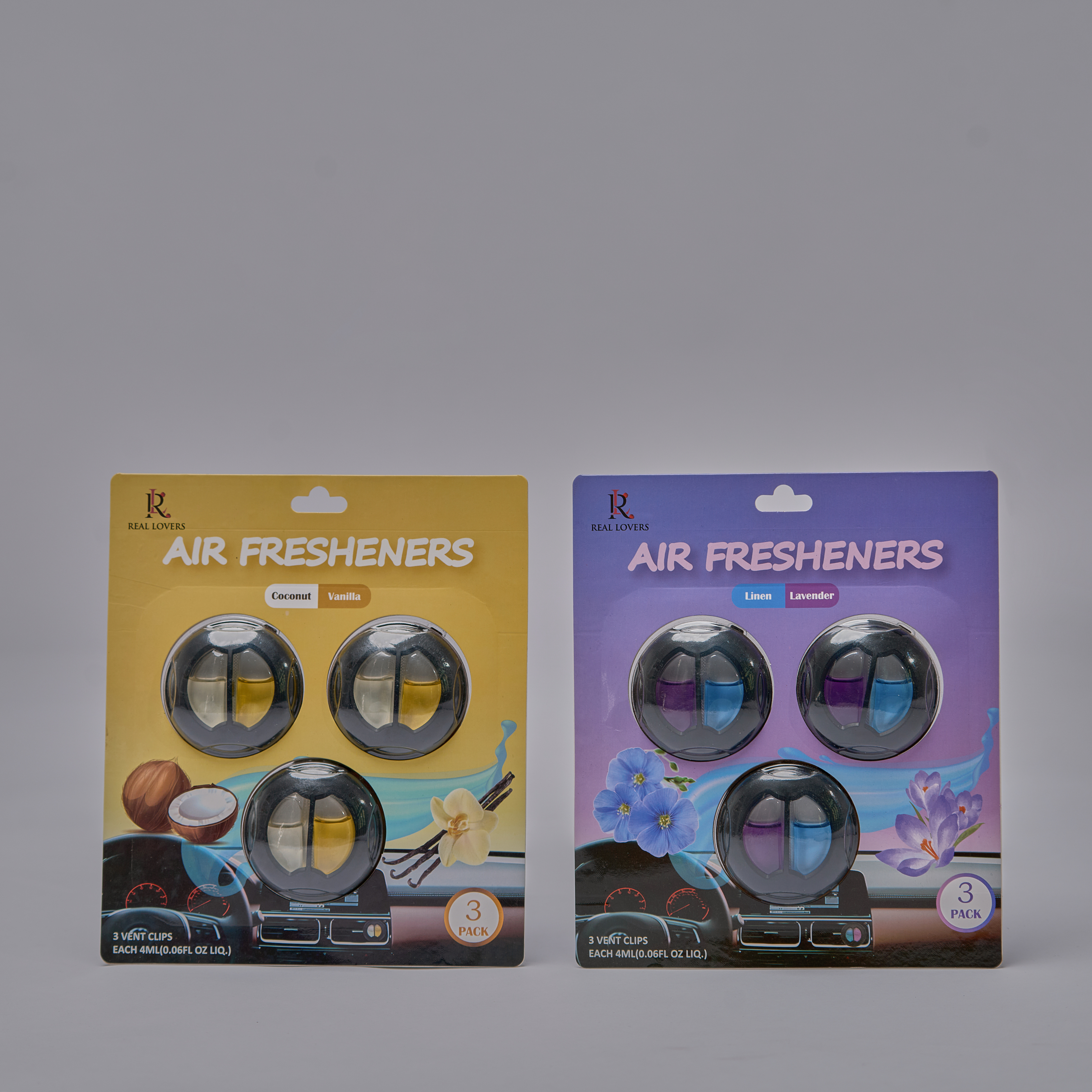 Car Air Freshners Real Lovers, 3 Vent Clips Air Freshener for Car